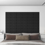 Vidaxl wandpanelen 12 st 0,54 m² 30x15 cm kunstleer zwart - afbeelding 1