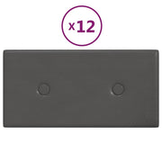 Vidaxl wandpanelen 12 st 0,54 m² 30x15 cm kunstleer grijs - afbeelding 2