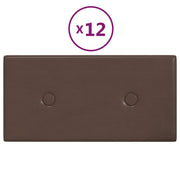 Vidaxl wandpanelen 12 st 0,54 m² 30x15 cm kunstleer bruin - afbeelding 2