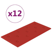 Vidaxl wandpanelen 12 st 2,16 m² 60x30 cm kunstleer wijnrood - afbeelding 2