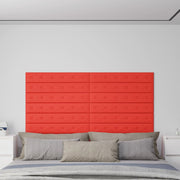 Vidaxl wandpanelen 12 st 1,62 m² 90x15 cm kunstleer rood - afbeelding 1