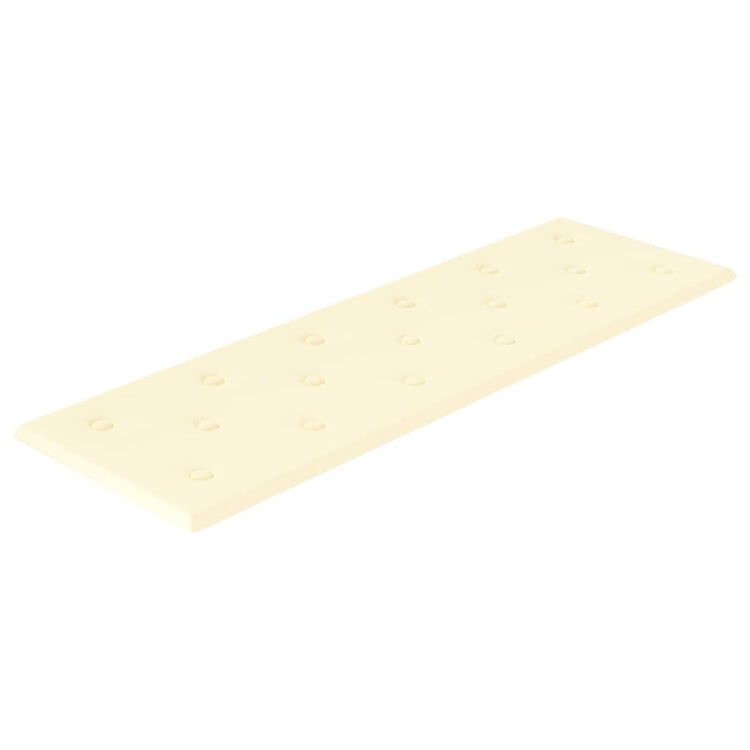 Vidaxl wandpanelen 12 st 3,24 m² 90x30 cm kunstleer crèmekleurig