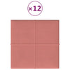VidaXL Wandpanelen 12 st 1,08 m² 30x30 cm fluweel roze