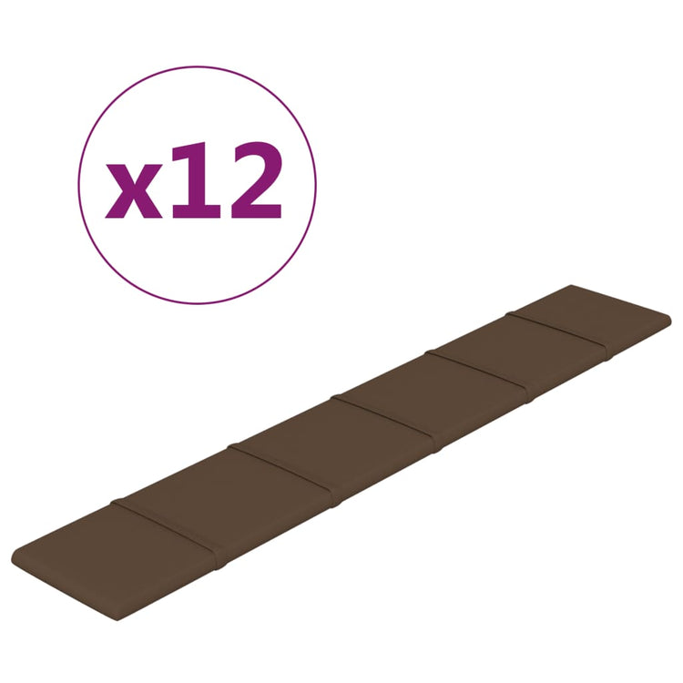 Vidaxl wandpanelen 12 st 1,62 m² 90x15 cm stof bruin