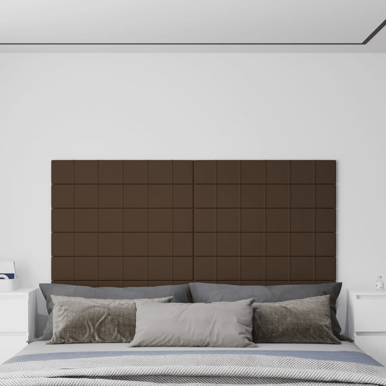 Vidaxl wandpanelen 12 st 1,62 m² 90x15 cm stof bruin
