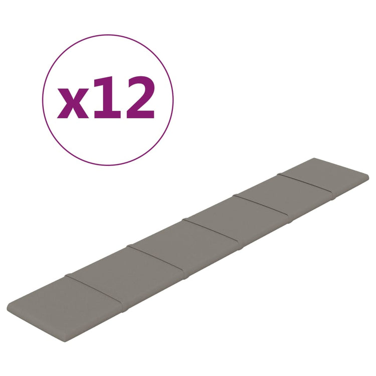 Vidaxl wandpanelen 12 st 1,62 m² 90x15 cm fluweel lichtgrijs