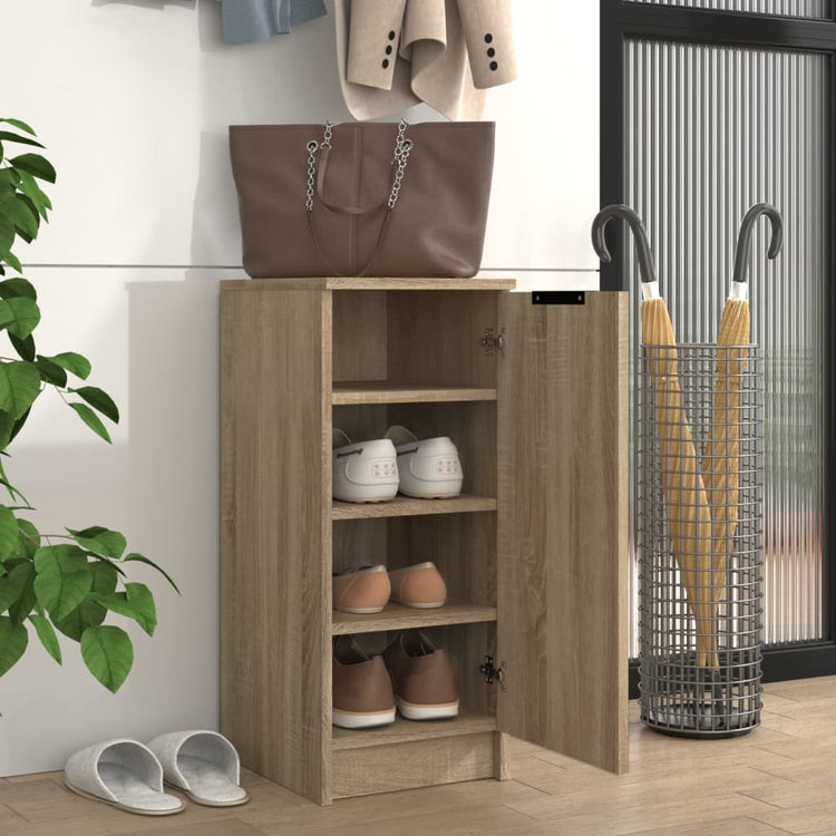 Vidaxl schoenenkast 30x35x70 cm bewerkt hout sonoma eikenkleurig