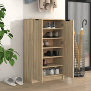 VidaXL Schoenenkast 59x35x100 cm bewerkt hout sonoma eikenkleurig - afbeelding 3