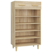 Vidaxl schoenenkast 60x35x105 cm bewerkt hout sonoma eikenkleurig - afbeelding 2