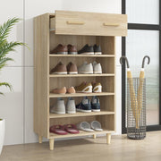Vidaxl schoenenkast 60x35x105 cm bewerkt hout sonoma eikenkleurig - afbeelding 3