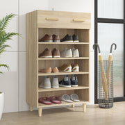 Vidaxl schoenenkast 60x35x105 cm bewerkt hout sonoma eikenkleurig - afbeelding 1