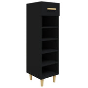 Vidaxl schoenenkast 30x35x105 cm bewerkt hout zwart - afbeelding 2