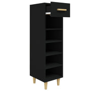Vidaxl schoenenkast 30x35x105 cm bewerkt hout zwart - afbeelding 3