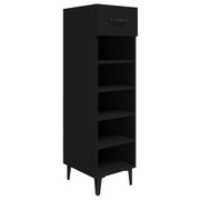 Vidaxl schoenenkast 30x35x105 cm bewerkt hout zwart - afbeelding 2
