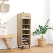Vidaxl schoenenkast 30x35x105 cm bewerkt hout sonoma eikenkleurig - afbeelding 1