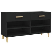 Vidaxl schoenenkast 102x35x55 cm bewerkt hout zwart - afbeelding 2