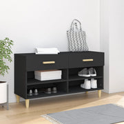 Vidaxl schoenenkast 102x35x55 cm bewerkt hout zwart - afbeelding 1
