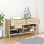 Vidaxl schoenenkast 102x35x55 cm bewerkt hout sonoma eikenkleurig - afbeelding 3
