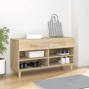 Vidaxl schoenenkast 102x35x55 cm bewerkt hout sonoma eikenkleurig - afbeelding 1