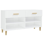 Vidaxl schoenenkast 102x35x55 cm bewerkt hout hoogglans wit - afbeelding 2
