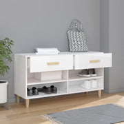 Vidaxl schoenenkast 102x35x55 cm bewerkt hout hoogglans wit - afbeelding 3