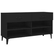 Vidaxl schoenenkast 102x35x55 cm bewerkt hout zwart - afbeelding 2