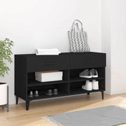 Vidaxl schoenenkast 102x35x55 cm bewerkt hout zwart - afbeelding 1