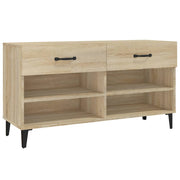 Vidaxl schoenenkast 102x35x55 cm bewerkt hout sonoma eikenkleurig - afbeelding 2