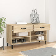 Vidaxl schoenenkast 102x35x55 cm bewerkt hout sonoma eikenkleurig - afbeelding 3