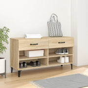 Vidaxl schoenenkast 102x35x55 cm bewerkt hout sonoma eikenkleurig - afbeelding 1