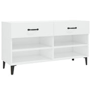 Vidaxl schoenenkast 102x35x55 cm bewerkt hout hoogglans wit - afbeelding 2