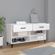 Vidaxl schoenenkast 102x35x55 cm bewerkt hout hoogglans wit - afbeelding 3