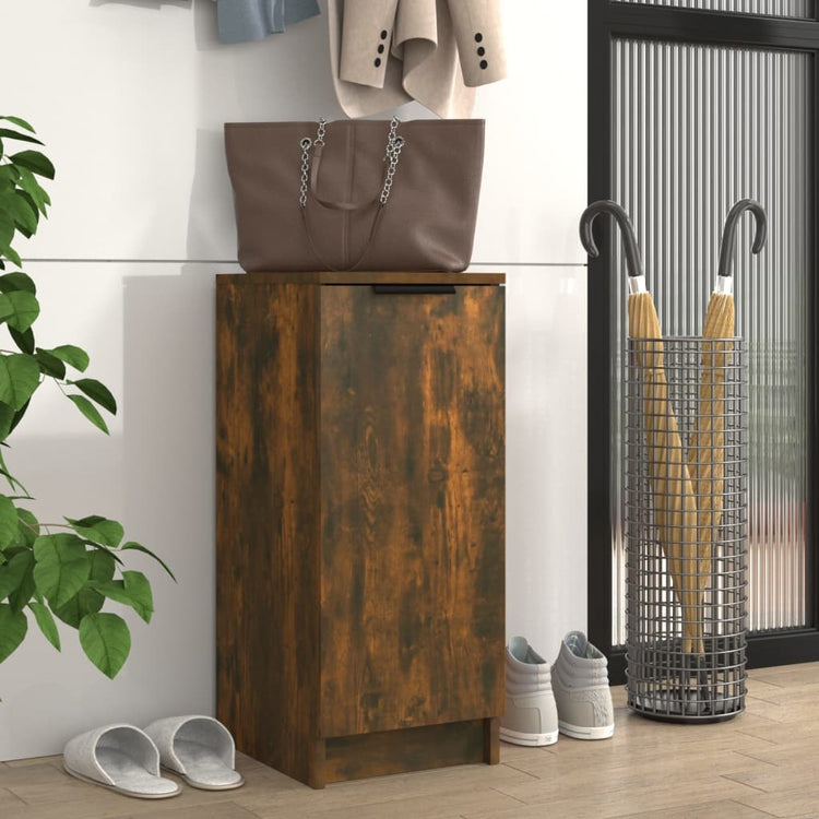 Vidaxl schoenenkast 30x35x70 cm bewerkt hout gerookt eikenkleurig