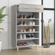 Vidaxl schoenenkast 60x35x105 cm bewerkt hout grijs sonoma eikenkleur - afbeelding 3