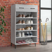 Vidaxl schoenenkast 60x35x105 cm bewerkt hout grijs sonoma eikenkleur - afbeelding 1