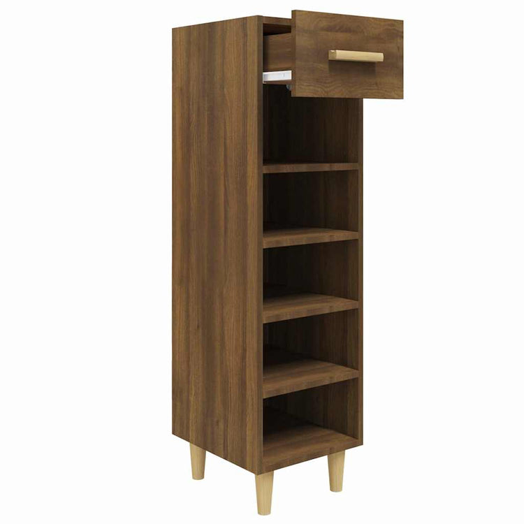 Vidaxl schoenenkast 30x35x105 cm bewerkt hout bruin eikenkleur
