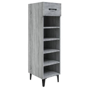 Vidaxl schoenenkast 30x35x105 cm bewerkt hout grijs sonoma eikenkleur - afbeelding 2