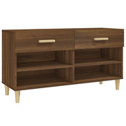 Vidaxl schoenenkast 102x35x55 cm bewerkt hout bruin eikenkleur - afbeelding 2