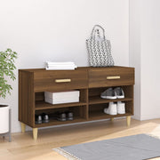 Vidaxl schoenenkast 102x35x55 cm bewerkt hout bruin eikenkleur - afbeelding 1