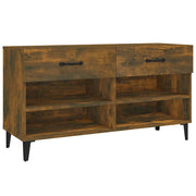 Vidaxl schoenenkast 102x35x55 cm bewerkt hout gerookt eikenkleurig - afbeelding 2