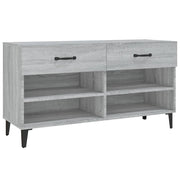 Vidaxl schoenenkast 102x35x55 cm bewerkt hout grijs sonoma eikenkleur - afbeelding 2