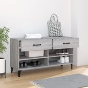 Vidaxl schoenenkast 102x35x55 cm bewerkt hout grijs sonoma eikenkleur - afbeelding 3