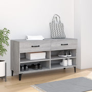 Vidaxl schoenenkast 102x35x55 cm bewerkt hout grijs sonoma eikenkleur - afbeelding 1