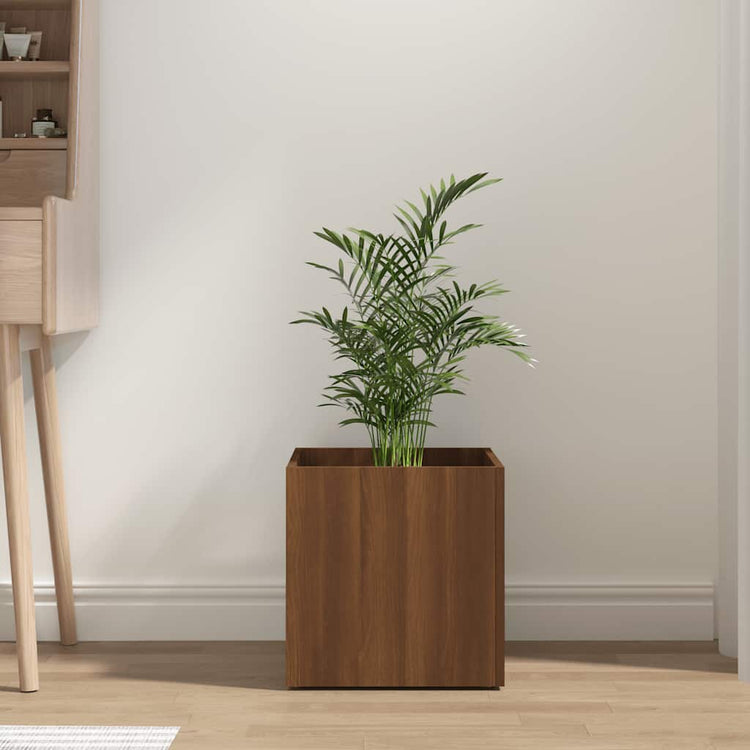 Vidaxl plantenbak 40x40x40 cm bewerkt hout bruineiken