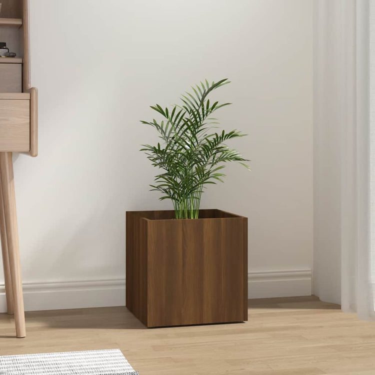 Vidaxl plantenbak 40x40x40 cm bewerkt hout bruineiken
