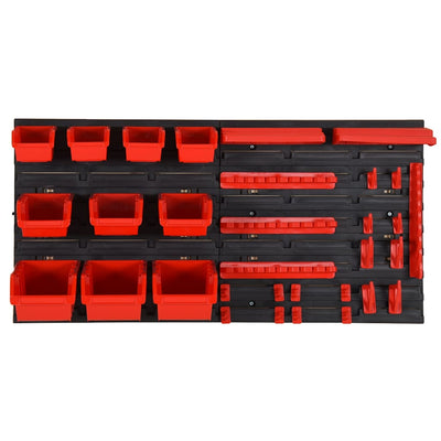 Vidaxl 35-delige sorteersysteemset 77x39 cm polypropeen rood en zwart