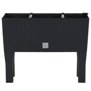 Vidaxl plantenbak verhoogd 60x25x46 cm pp rattan antracietkleurig - afbeelding 3