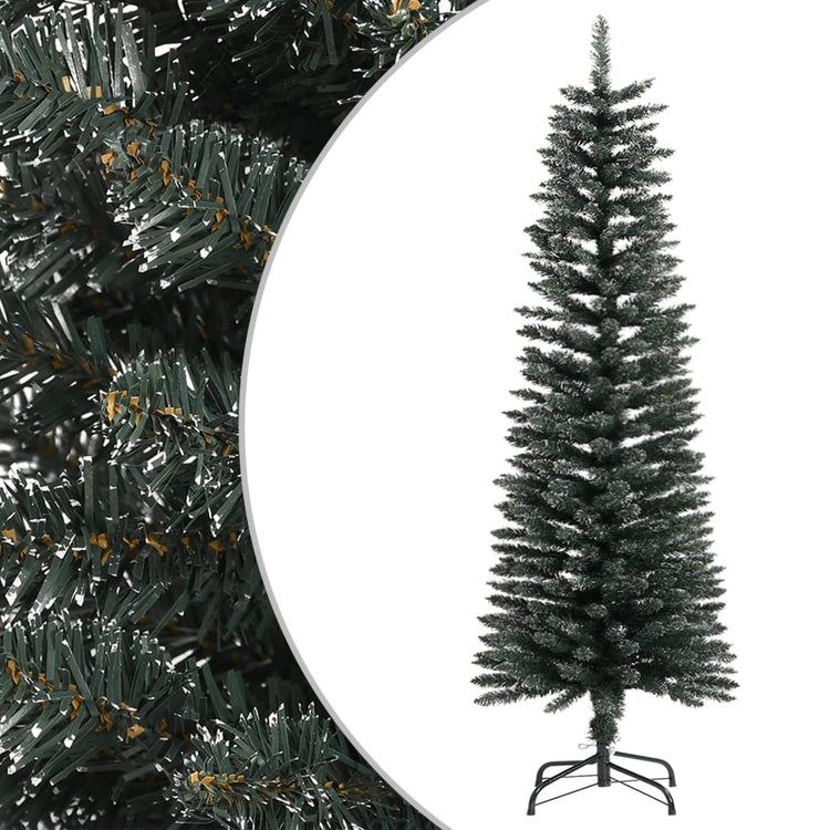 Vidaxl kunstkerstboom met standaard smal 120 cm pvc groen
