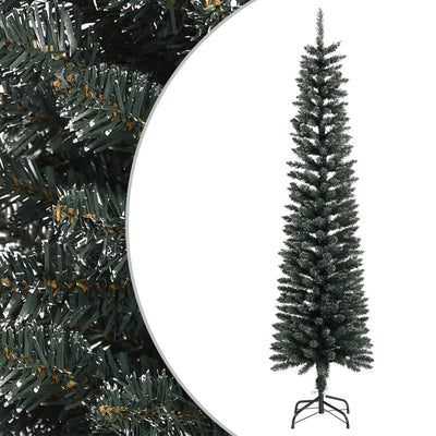 Vidaxl kunstkerstboom met standaard smal 210 cm pvc groen