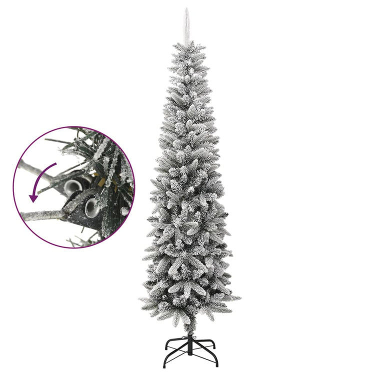 VidaXL Kunstkerstboom met sneeuw smal 240 cm PVC en PE